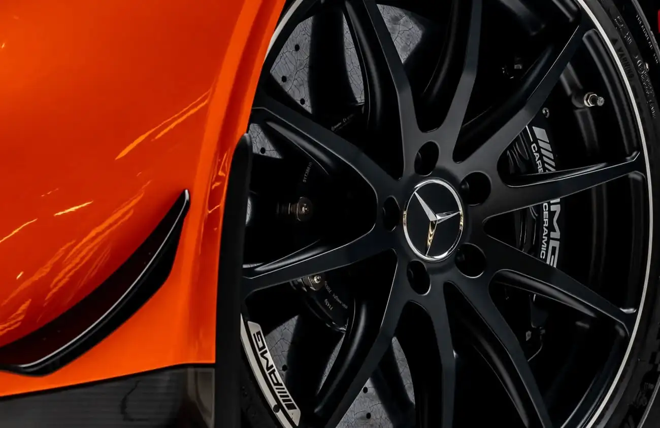 Mercedes AMG brake and wheel inspection in Dubai